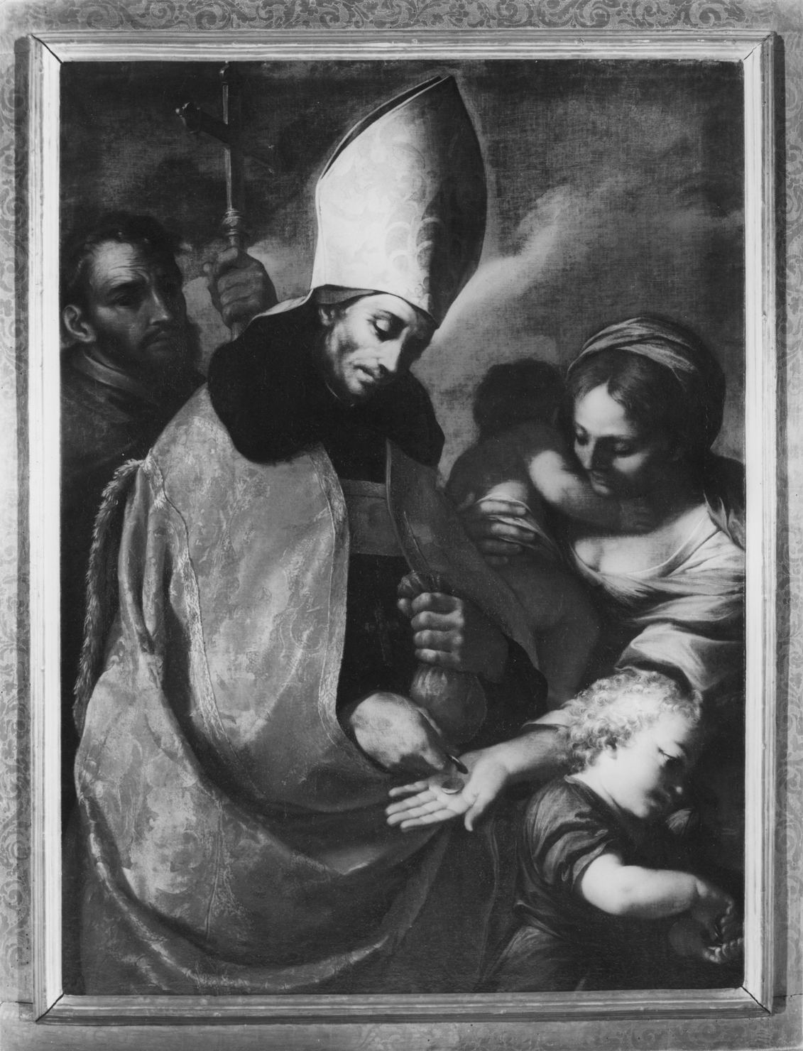 carità di San Tommaso da Villanova (dipinto, opera isolata) di Mei Bernardino (bottega) (sec. XVII)