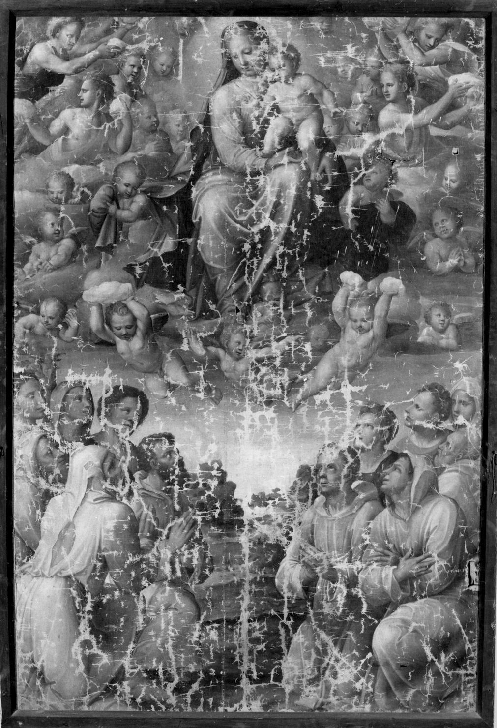 Madonna della Neve (stendardo, opera isolata) di Neroni Bartolomeo detto Riccio (seconda metà sec. XVI)