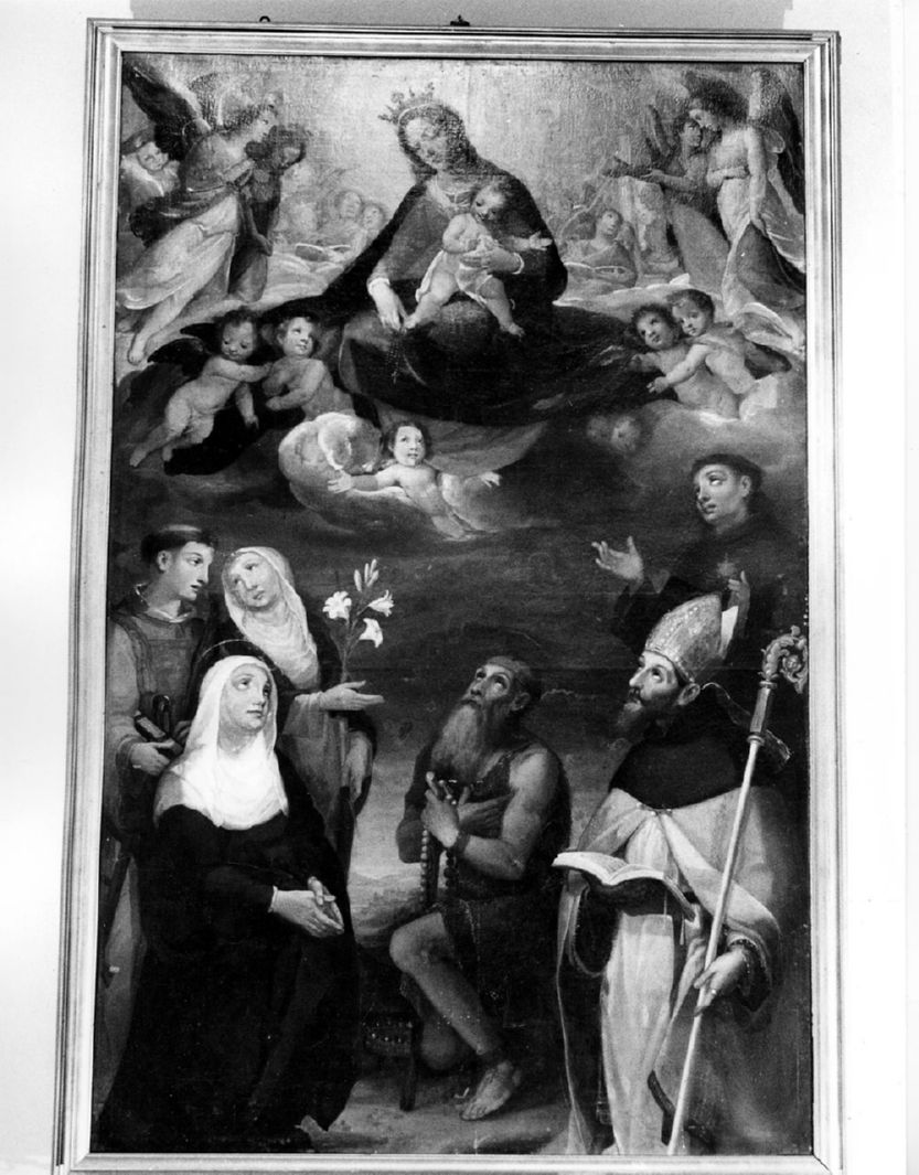 Madonna con Bambino in gloria (dipinto) di Casolani Alessandro (ultimo quarto sec. XVI)