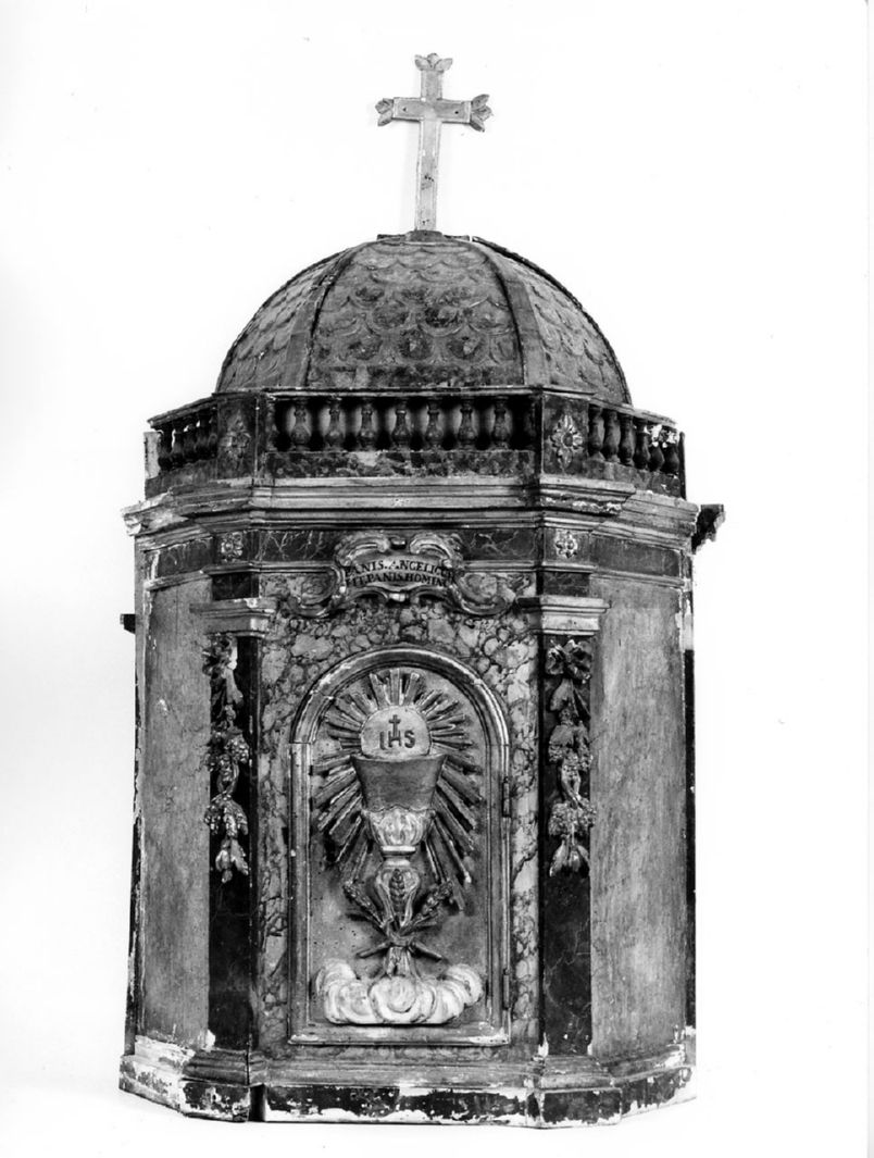 calice eucaristico (tabernacolo - a tempietto) - bottega italiana (prima metà sec. XVIII)