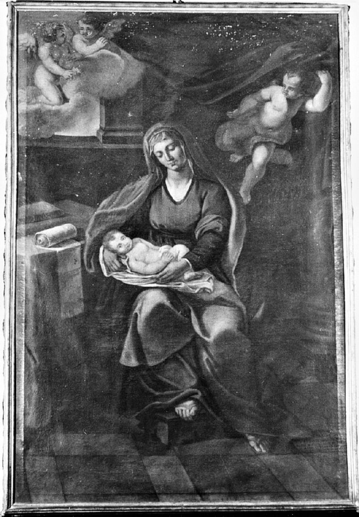 Madonna con Bambino e angeli (dipinto) di Feliciati Francesco (sec. XVIII)