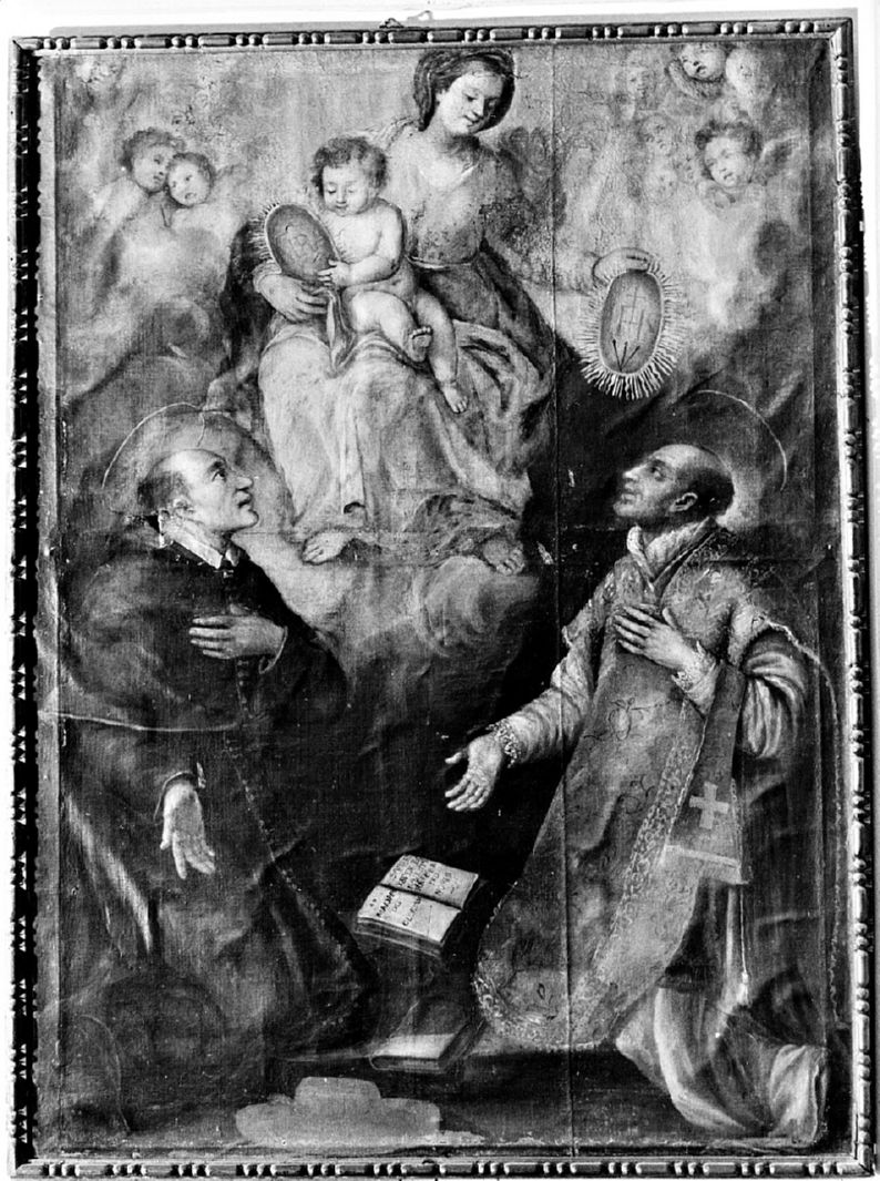 Sant'Ignazio di Loyola riceve il monogramma di Cristo dalla Madonna (dipinto) - ambito senese (sec. XVIII)