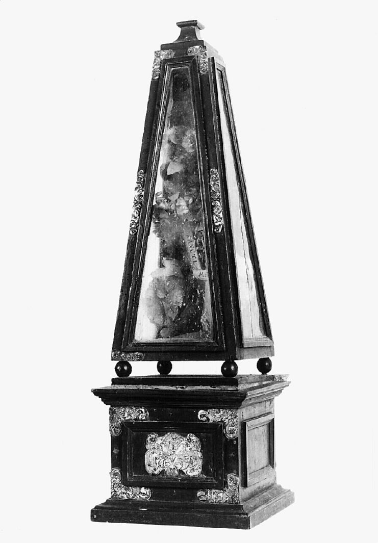 reliquiario architettonico - a obelisco - bottega toscana (secc. XVII/ XVIII)