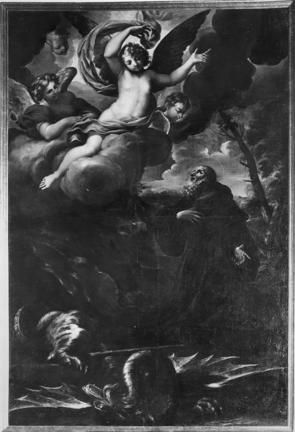 visione di San Guglielmo d'Aquitania (dipinto) di Nasini Antonio (attribuito) (terzo quarto sec. XVII)