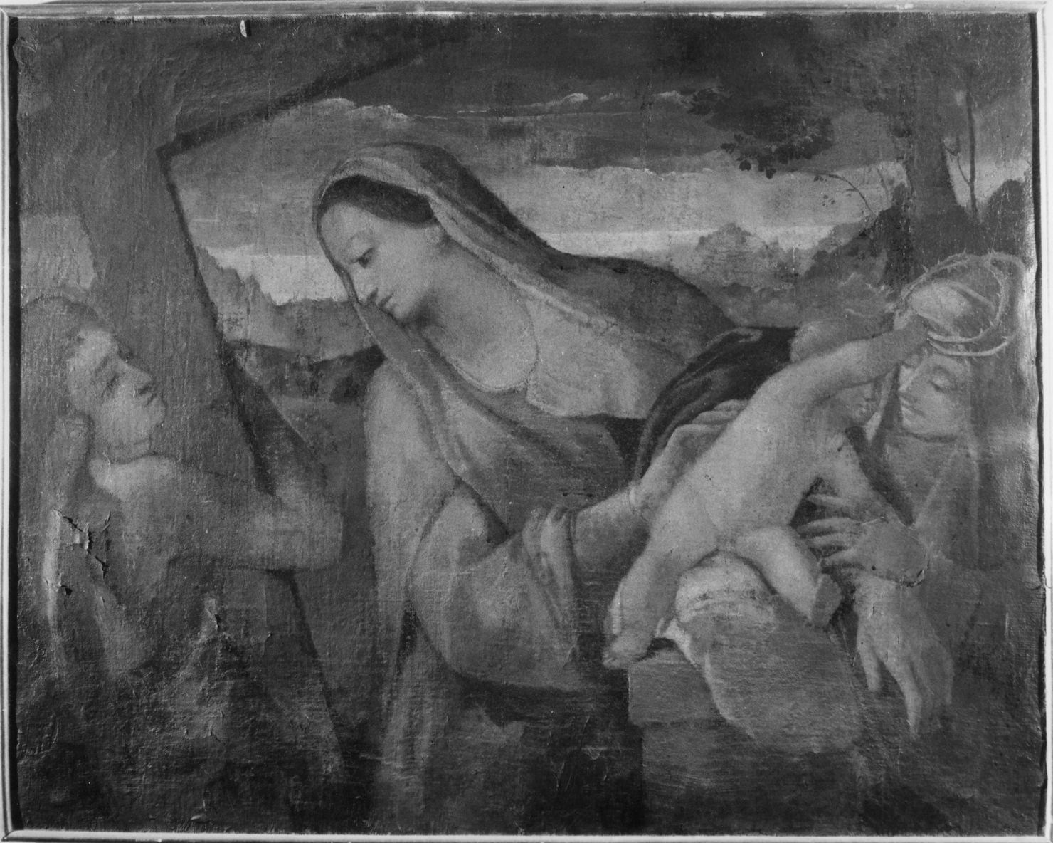 Madonna con Bambino e Santa Caterina da Siena (dipinto, opera isolata) - ambito toscano (sec. XVII)