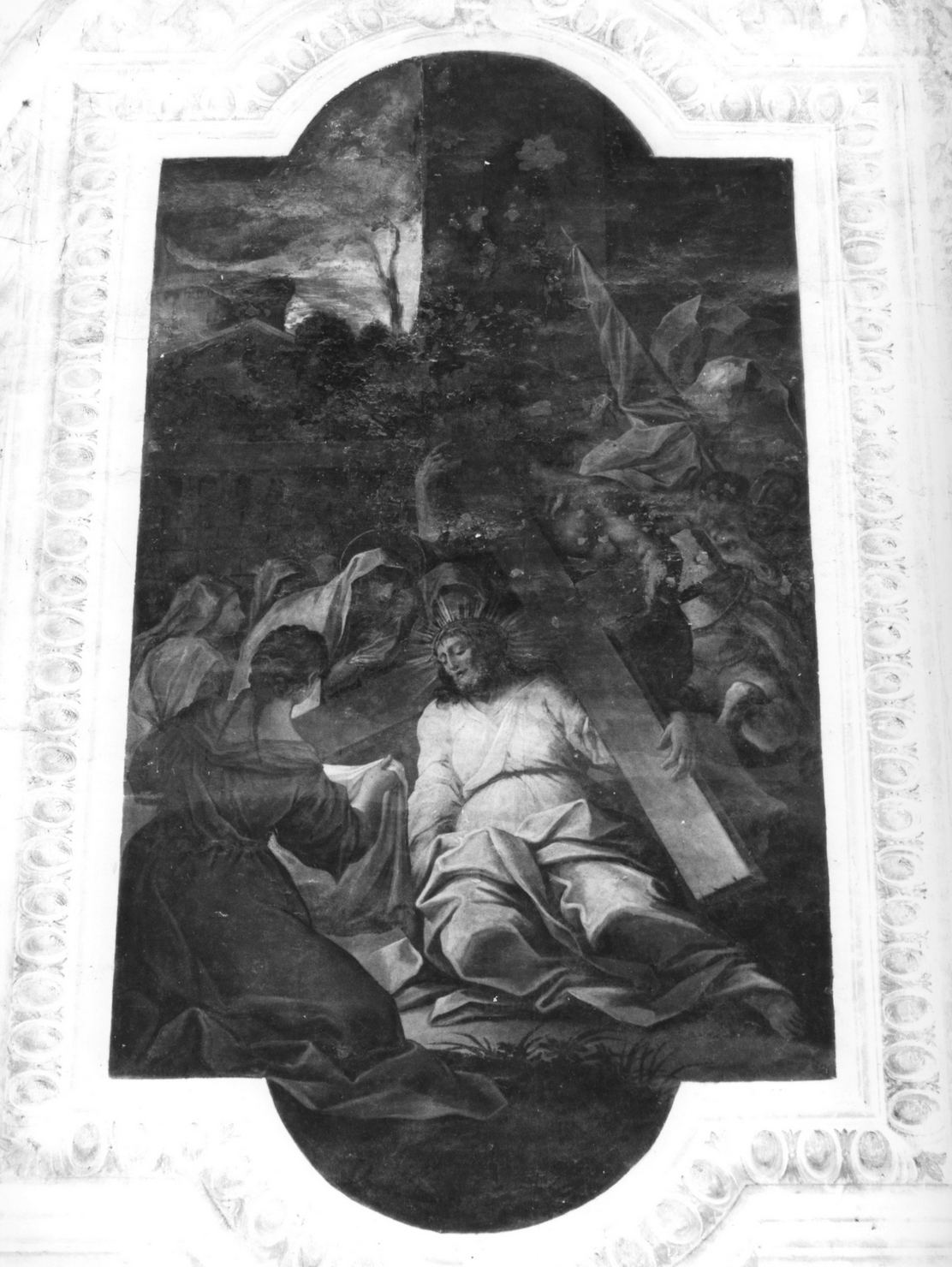 Cristo incontra la Veronica (dipinto, elemento d'insieme) di Nasini Giuseppe Nicola (maniera) (primo quarto sec. XVIII)