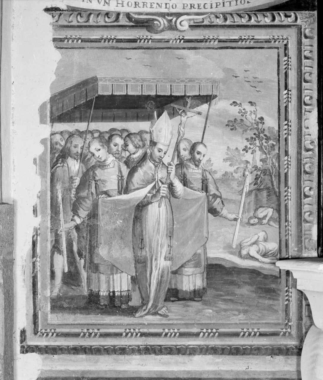 San Carlo Borromeo penitente in processione durante la peste (dipinto, ciclo) di Nasini Apollonio (metà sec. XVIII)