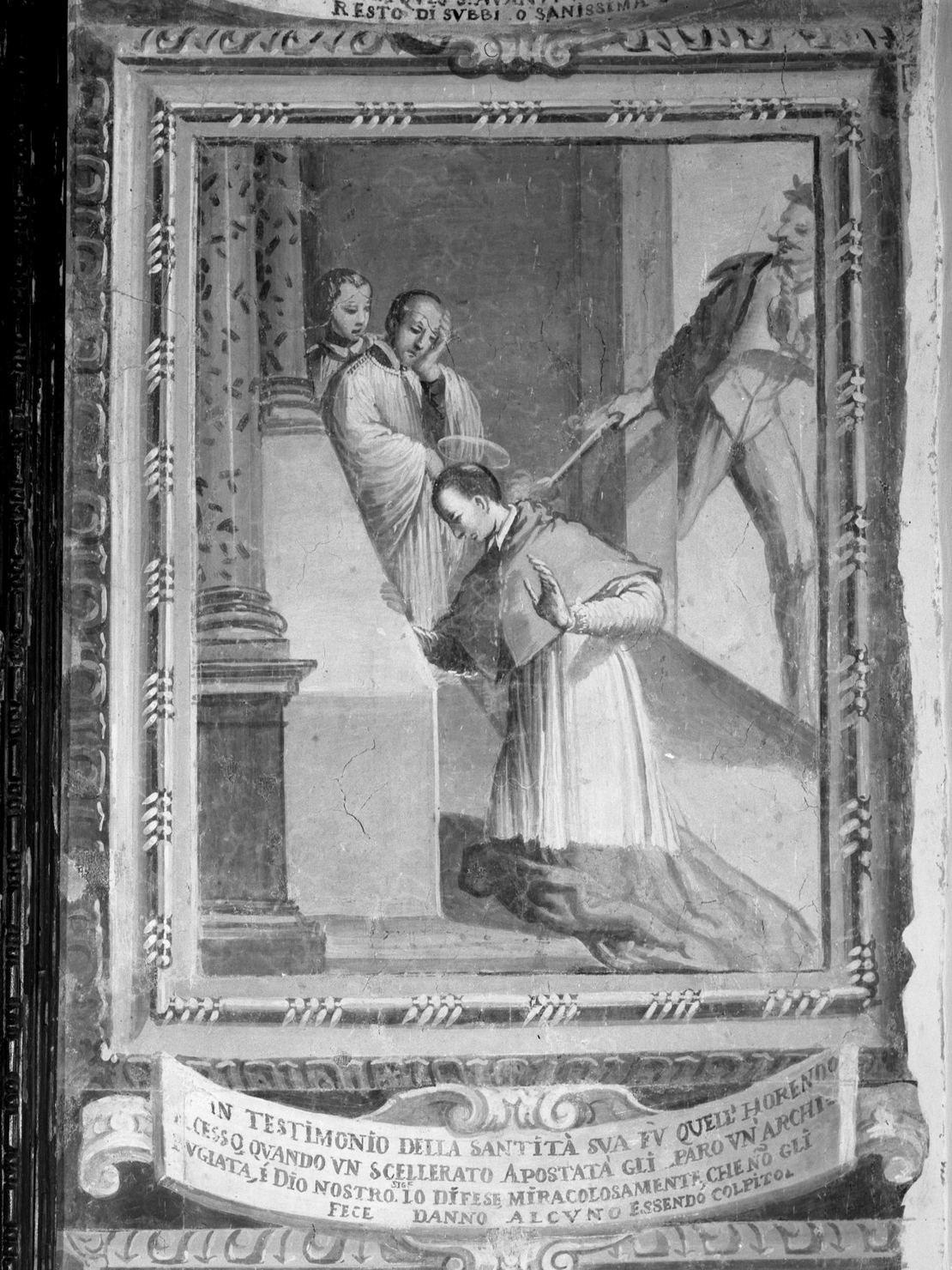 attentato alla vita di San Carlo Borromeo (dipinto, ciclo) di Nasini Apollonio (metà sec. XVIII)