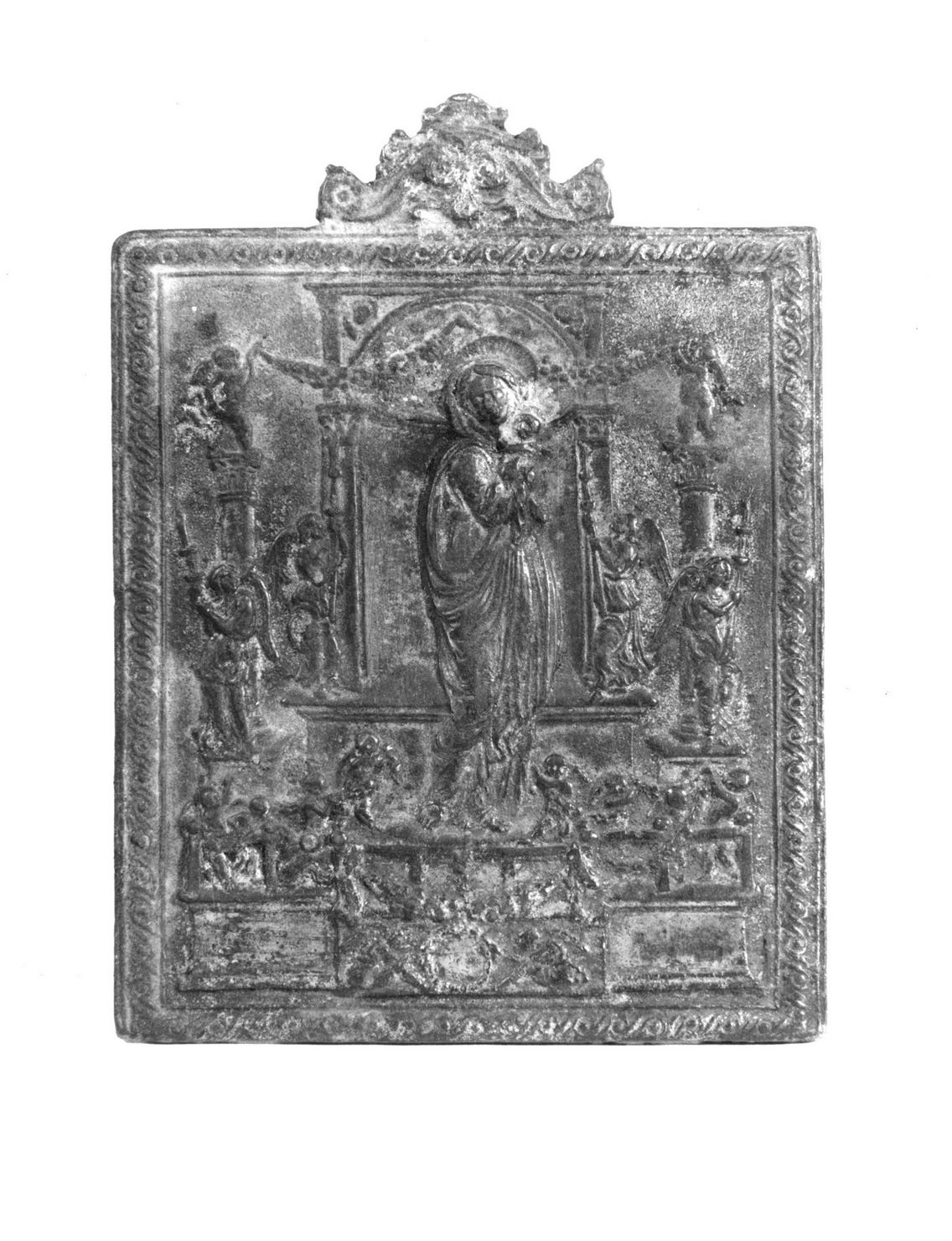Madonna con Bambino e angeli (placchetta) - ambito Italia nord-occidentale (seconda metà sec. XV)