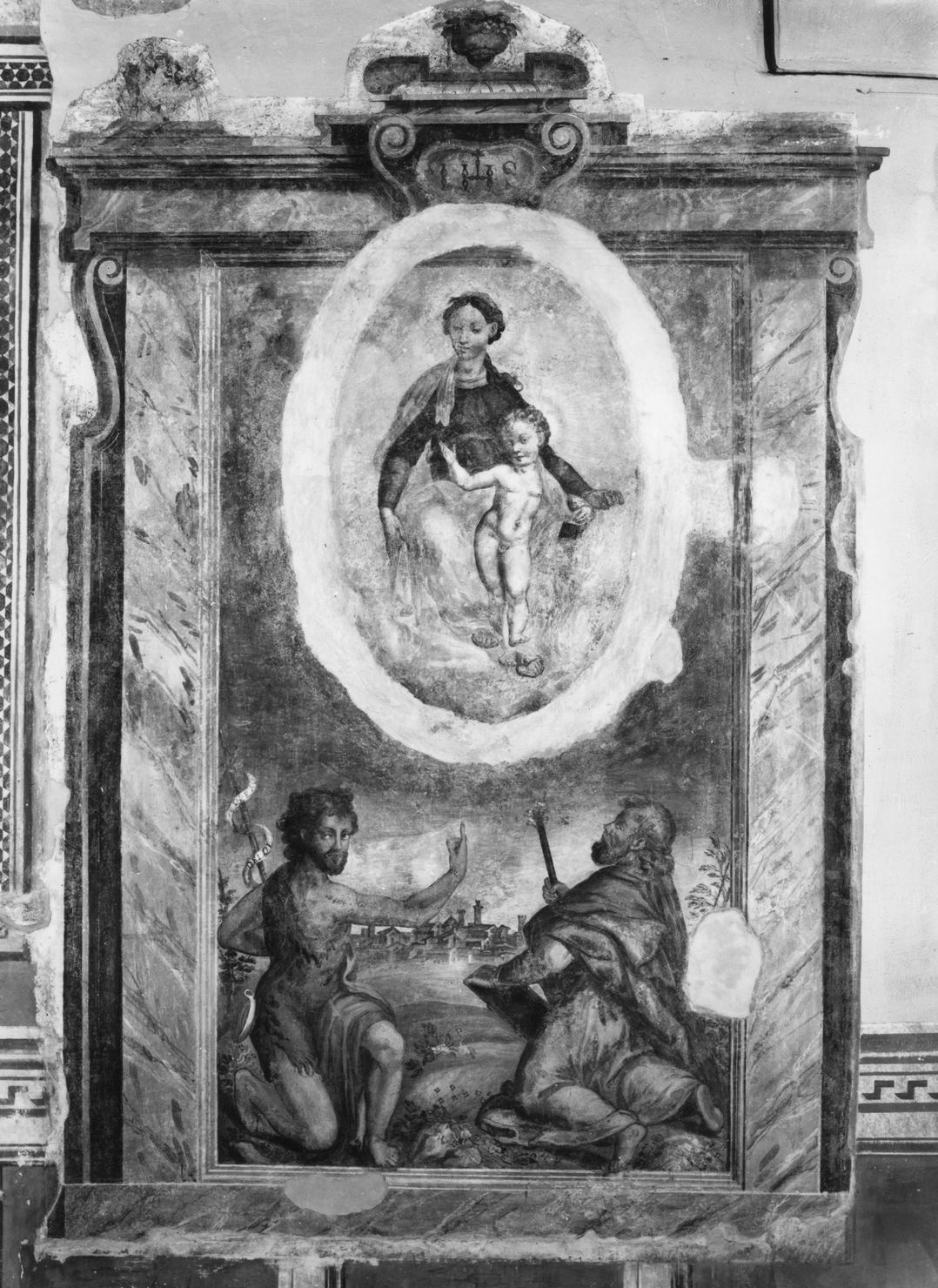 Madonna con Bambino tra San Giovanni Battista e San Giuseppe (dipinto) - ambito senese (seconda metà sec. XVI)