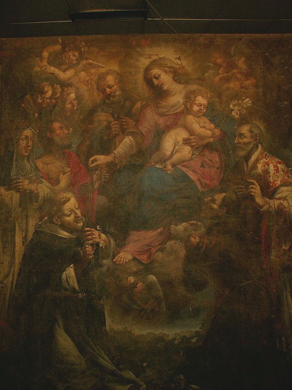 Madonna del Rosario e Santi (dipinto) - ambito senese (fine/inizio secc. XVII/ XVIII)
