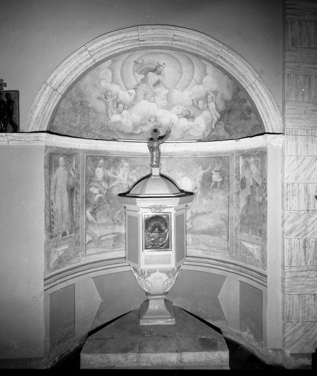 Cristo in gloria e angioletti (dipinto, elemento d'insieme) - ambito italiano (secc. XVII/ XVIII)