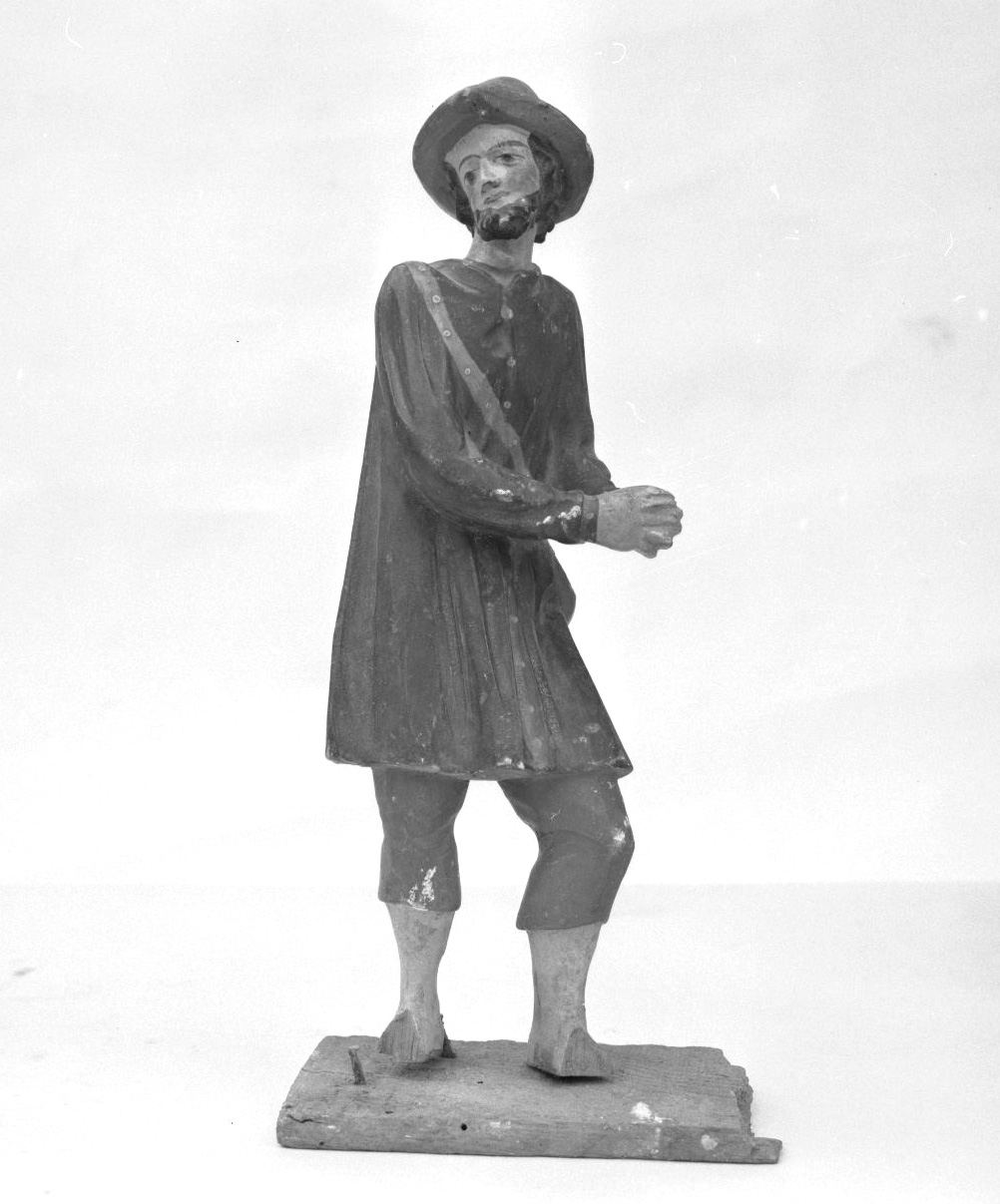 figura di contadino (statuetta di presepio, elemento d'insieme) - bottega toscana (sec. XIX)