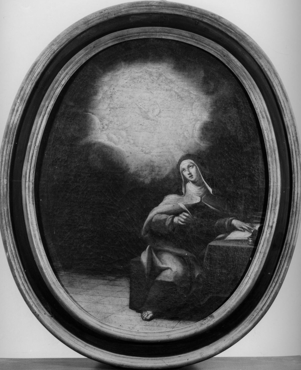 Santa Teresa d'Avila ha la visione della colomba (dipinto) - ambito senese (prima metà sec. XVII)