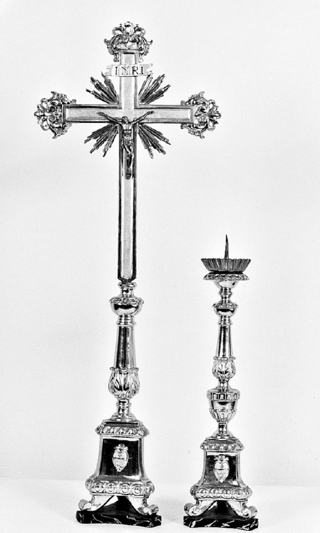 Cristo crocifisso (croce d'altare, elemento d'insieme) - bottega toscana (sec. XIX)