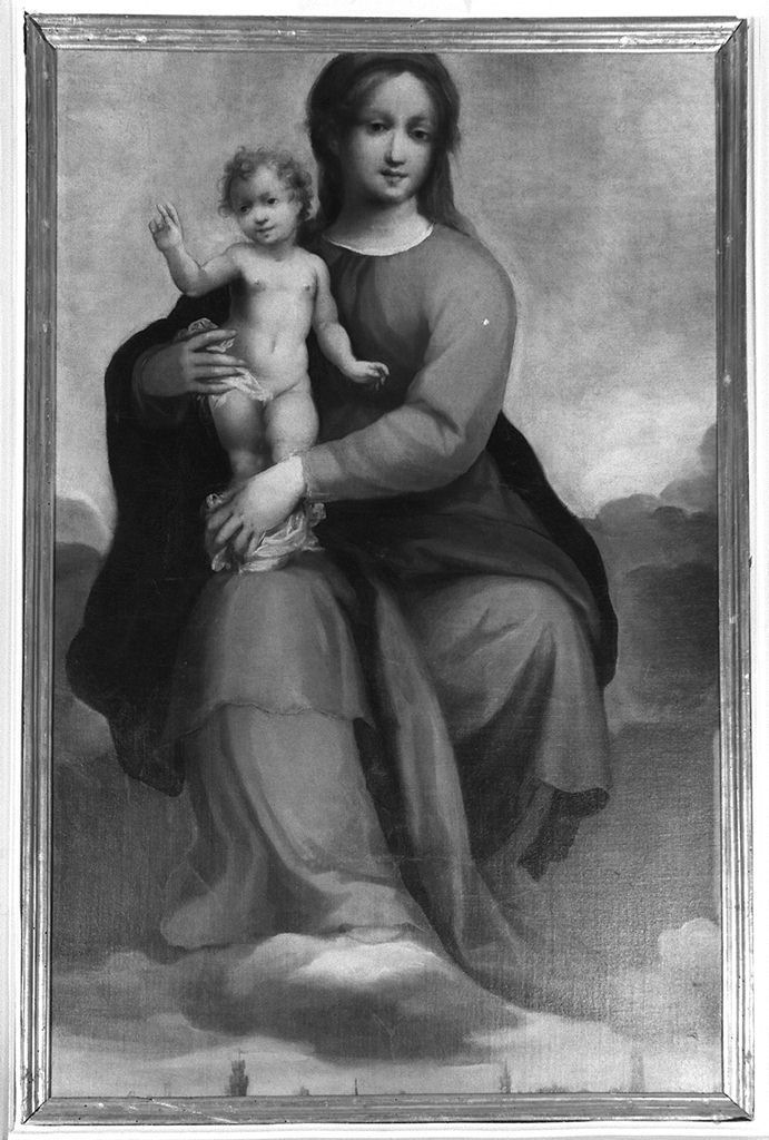 Madonna con Bambino (dipinto) di Giustammiani Giovanni Battista detto Francesino (sec. XVII)