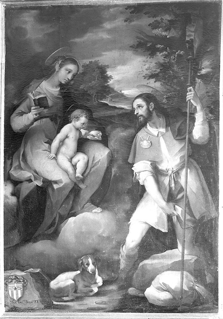 apparizione della Madonna con Bambino a San Rocco (dipinto) di Salimbeni Ventura detto Bevilacqua (sec. XVII)