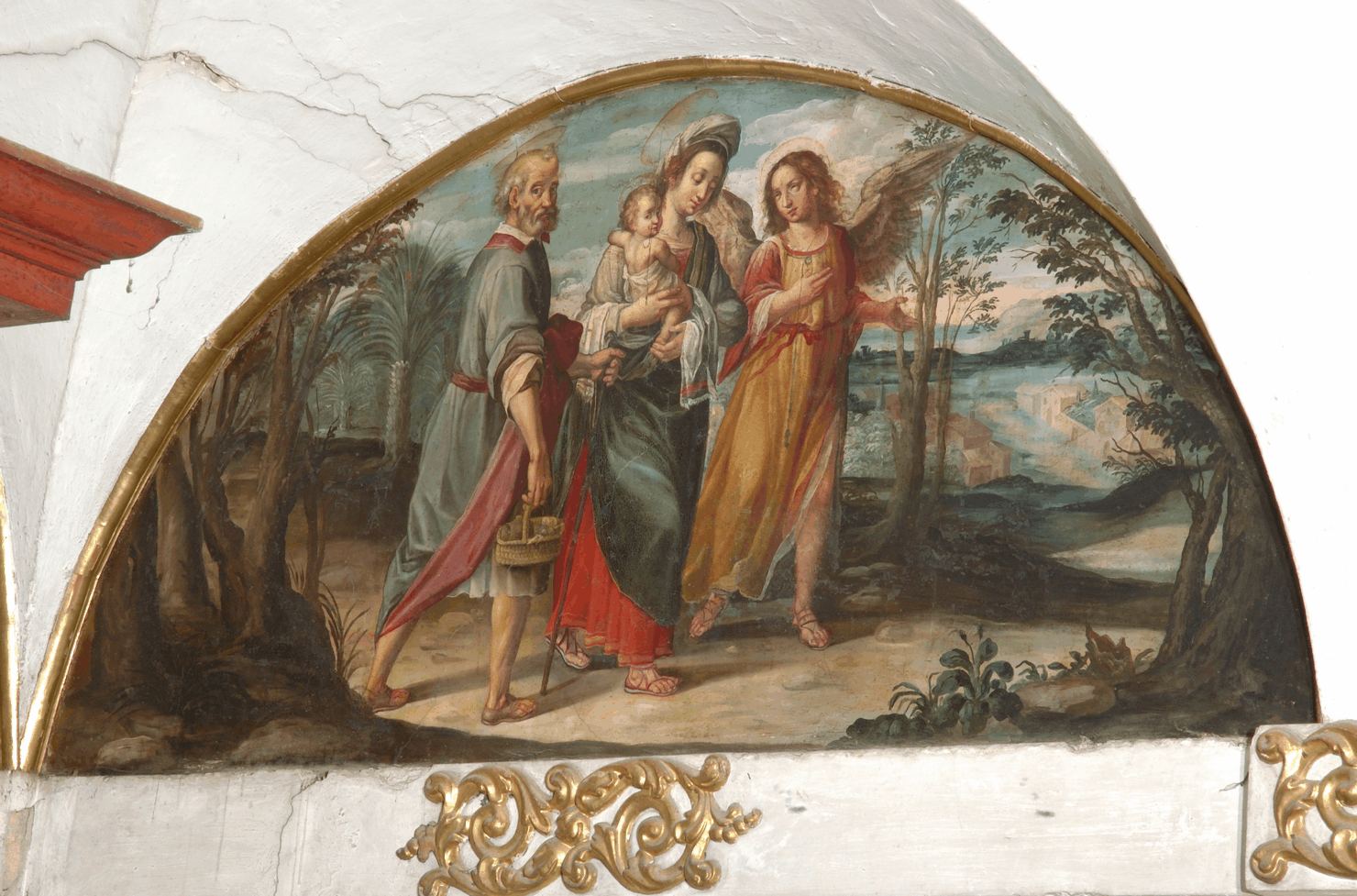 fuga in Egitto (dipinto) di Salimbeni Simondio (prima metà sec. XVII)