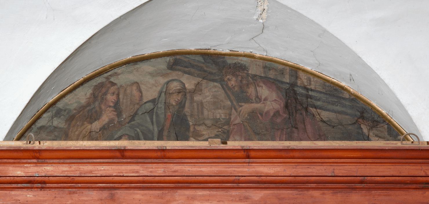 salita di Cristo al monte Calvario (dipinto) di Salimbeni Simondio (prima metà sec. XVII)