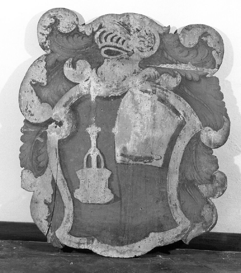 stemma gentilizio (dipinto, elemento d'insieme) - bottega toscana (secc. XVIII/ XIX)