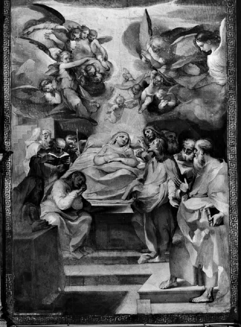 transito della Madonna (dipinto, elemento d'insieme) di Salimbeni Ventura detto Bevilacqua (sec. XVII)