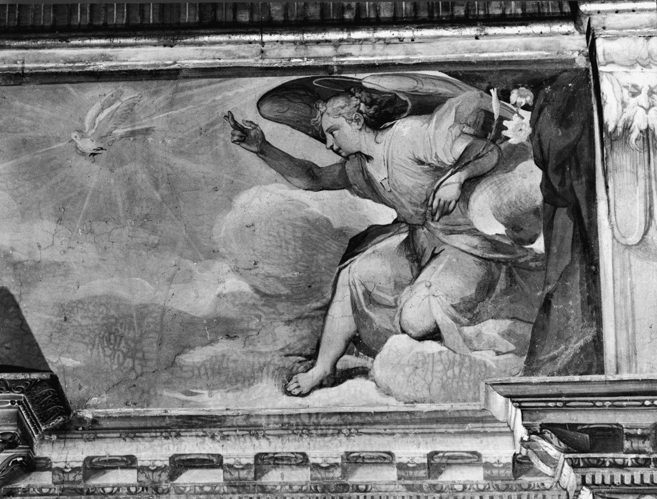 Annunciazione (dipinto, elemento d'insieme) di Salimbeni Ventura detto Bevilacqua (sec. XVII)