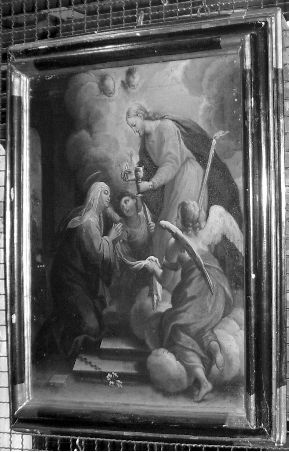 Santa Caterina riceve la comunione da Cristo (dipinto) di Nasini Giuseppe Nicola (fine/inizio secc. XVII/ XVIII)