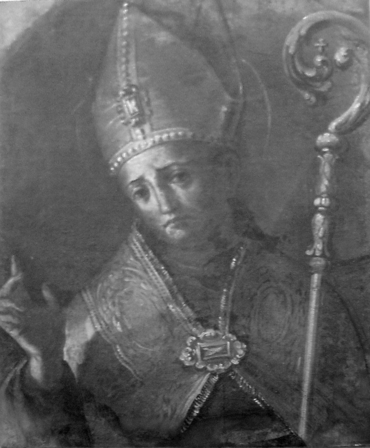 Santo vescovo (dipinto) di Nasini Francesco (fine/inizio secc. XVII/ XVIII)