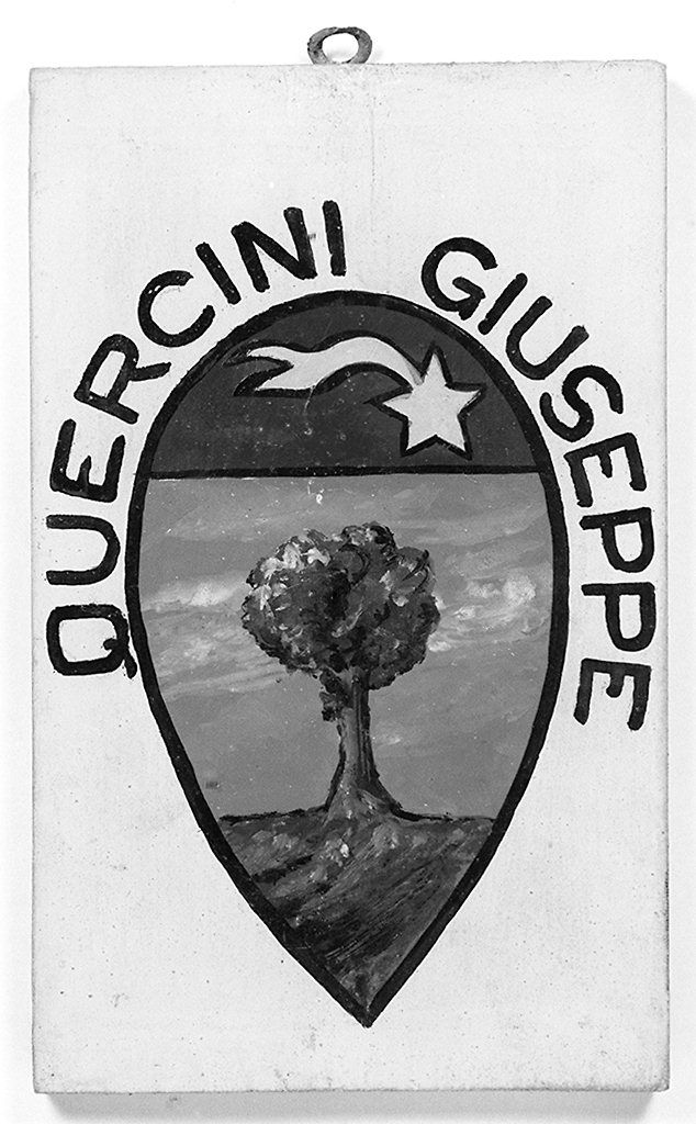 stemma gentilizio di Giuseppe Quercini (dipinto, elemento d'insieme) - ambito senese (metà sec. XX)