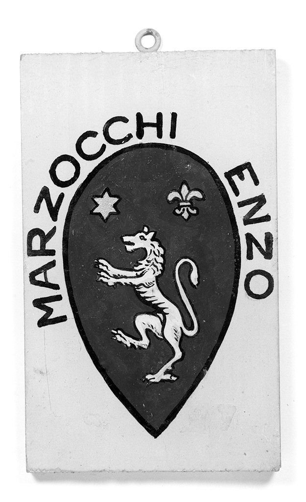stemma gentilizio di Enzo Marzocchi (dipinto, elemento d'insieme) - ambito senese (metà sec. XX)