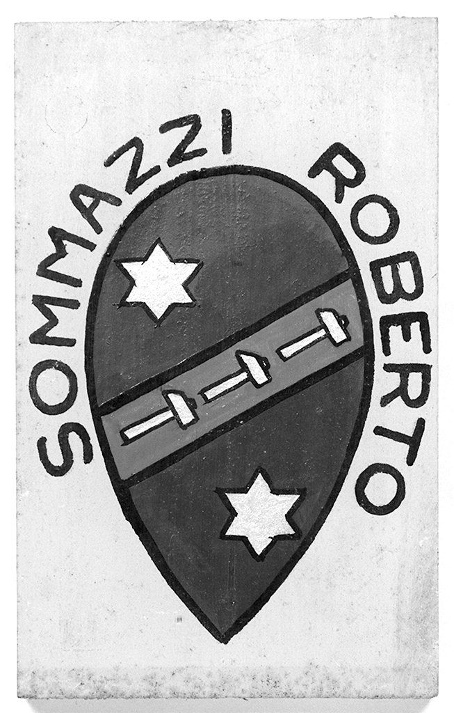 stemma gentilizio di Roberto Sommazzi (dipinto, elemento d'insieme) - ambito senese (metà sec. XX)