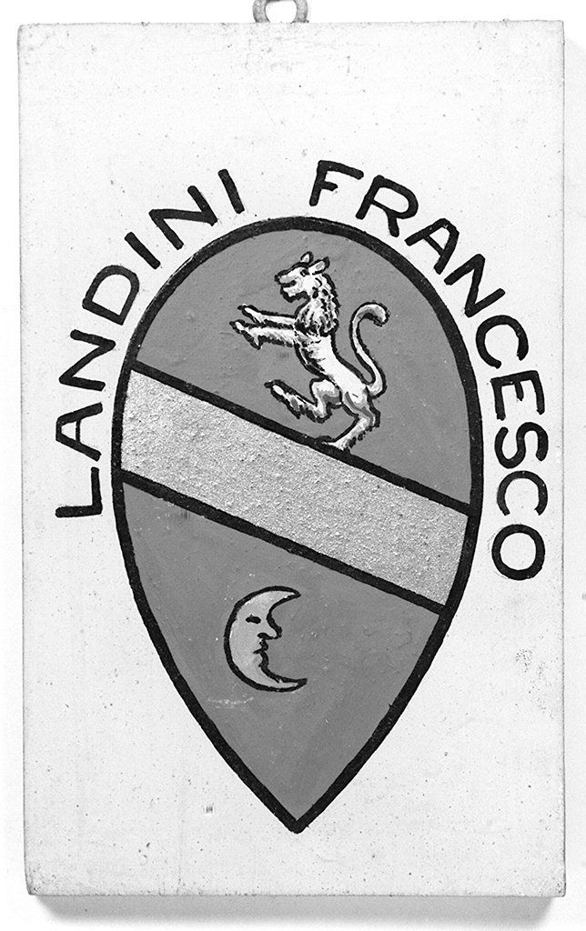 stemma gentilizio di Francesco Landini (dipinto, elemento d'insieme) - ambito senese (metà sec. XX)