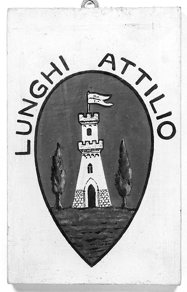 stemma gentilizio di Attilio Lunghi (dipinto, elemento d'insieme) - ambito senese (metà sec. XX)
