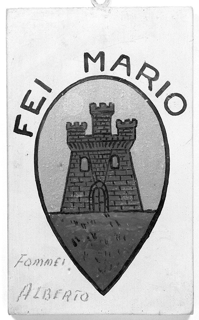 stemma gentilizio di Mario Fei (dipinto, elemento d'insieme) - ambito senese (metà sec. XX)