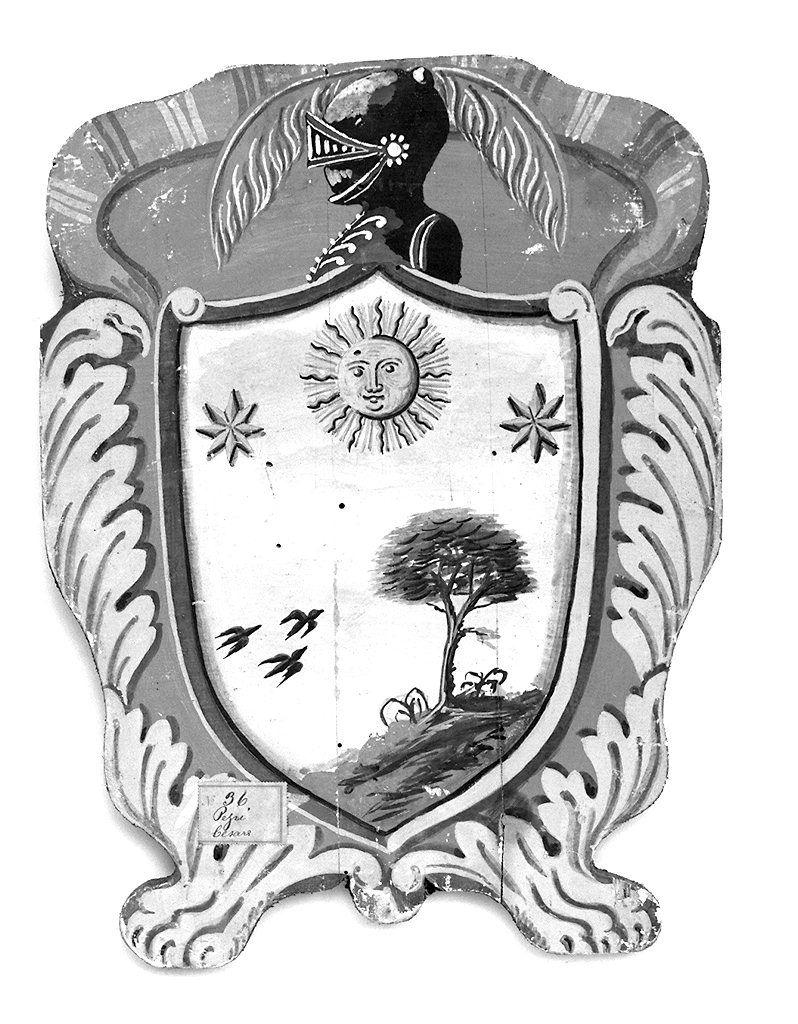 stemma gentilizio della famiglia Pepi (dipinto, elemento d'insieme) - ambito senese (sec. XIX)
