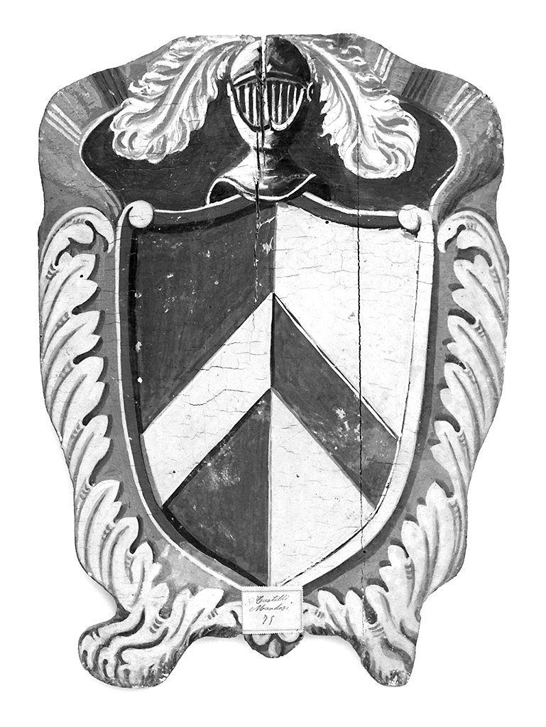 stemma gentilizio della famiglia Castelli Mandesi (dipinto, elemento d'insieme) - ambito senese (seconda metà sec. XIX)