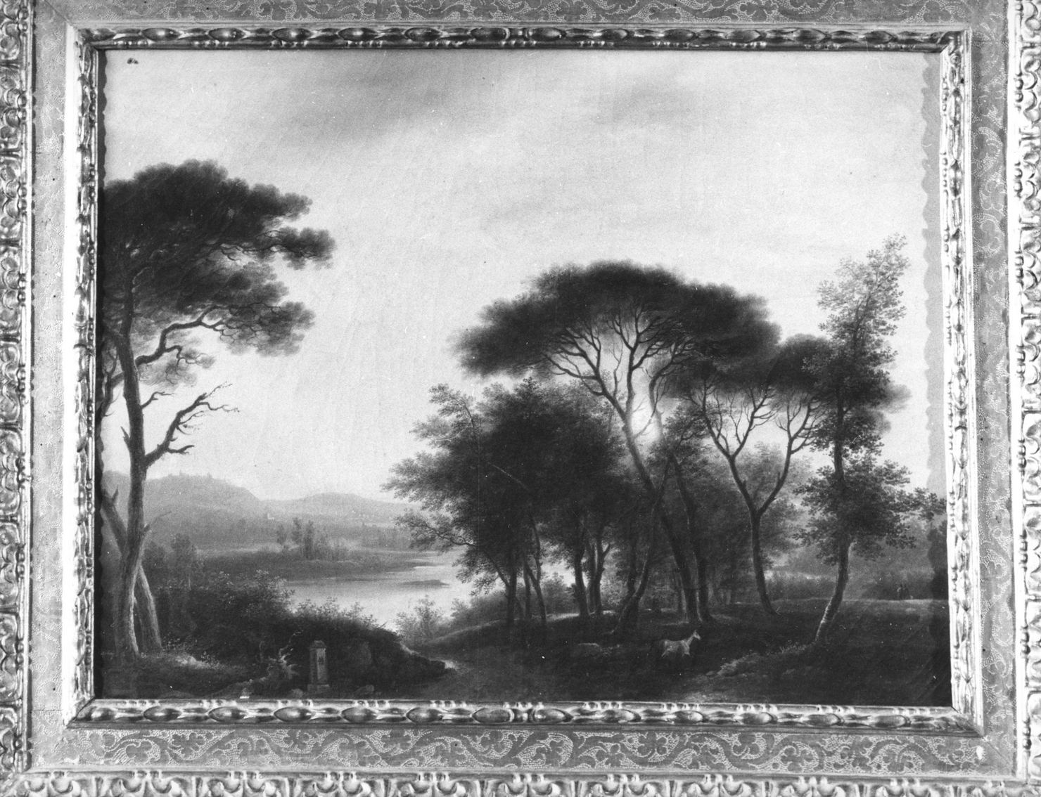paesaggio lacustre (dipinto) - ambito italiano (metà sec. XIX)