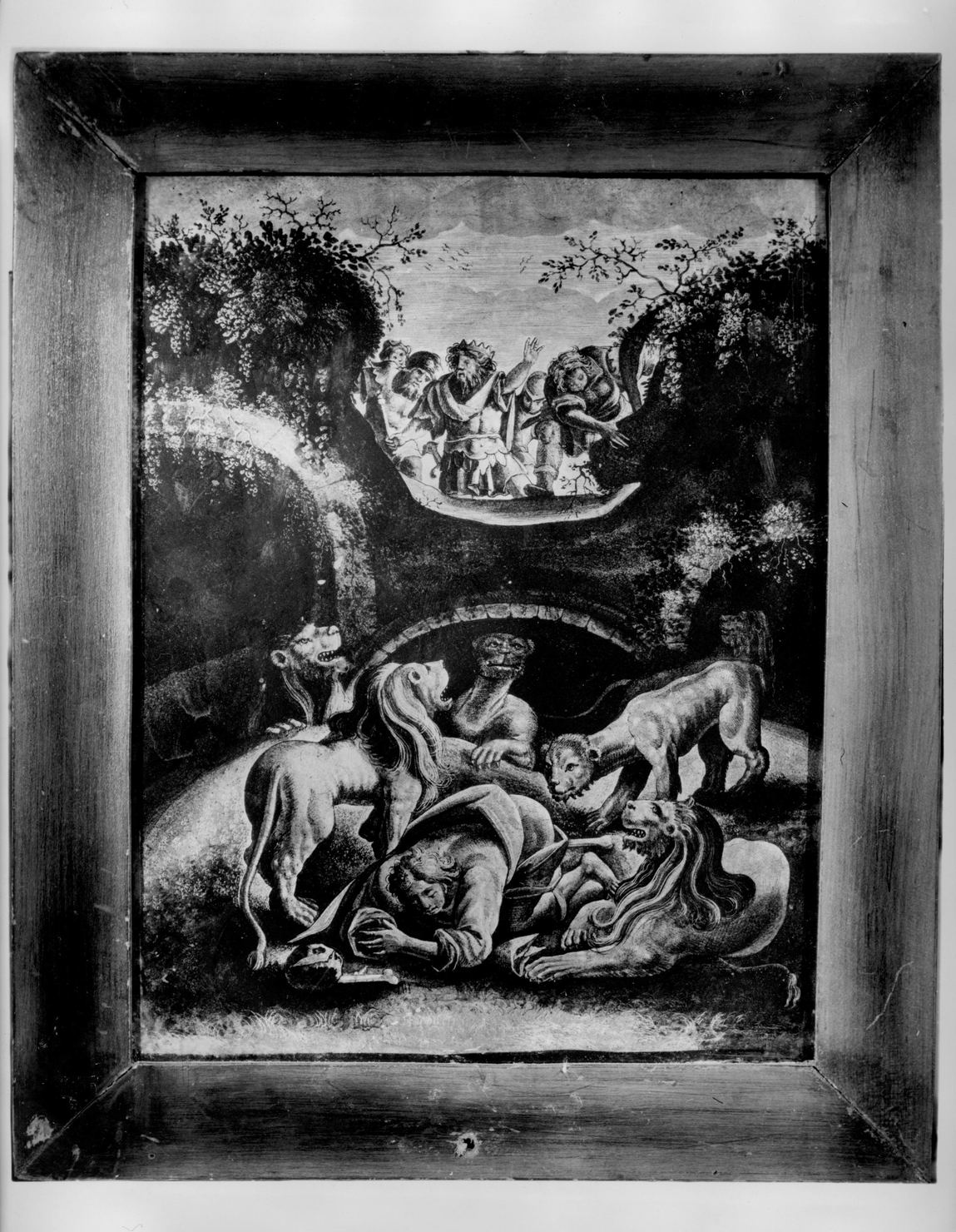 Daniele nella fossa dei leoni (dipinto) - ambito romano (sec. XVI)