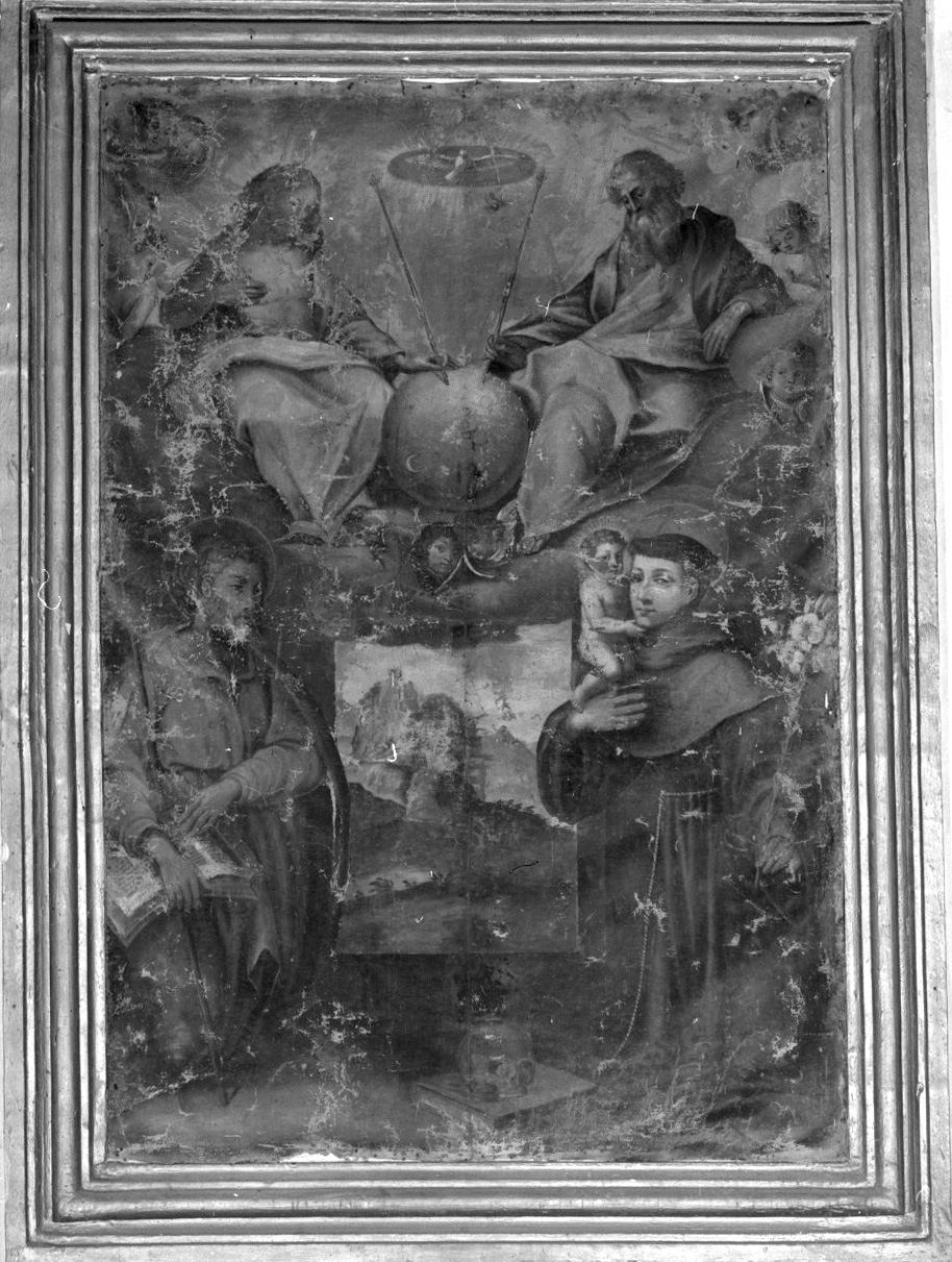 Trinità con San Giacomo e Sant'Antonio da Padova (dipinto) - ambito italiano (sec. XVII)