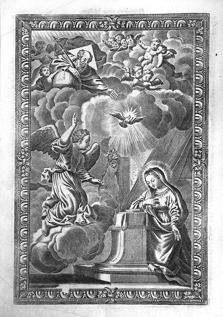 Annunciazione (stampa, elemento d'insieme) di Piccini Isabella (sec. XVIII)
