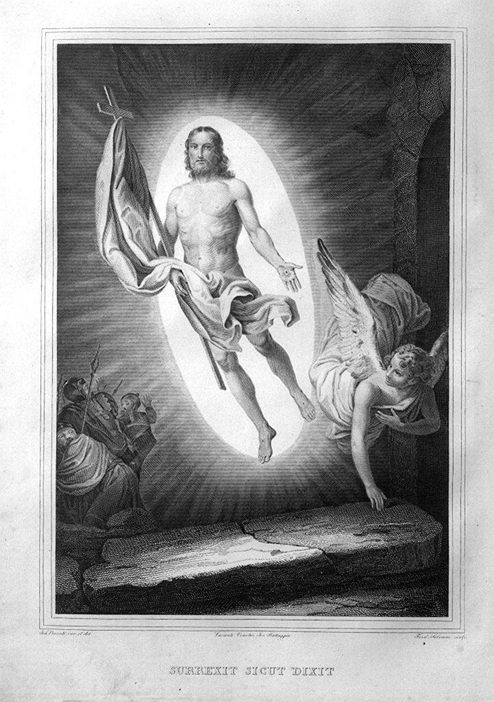 resurrezione di Cristo (stampa, elemento d'insieme) di Silvani Ferdinando, Busato Giovanni (sec. XIX)