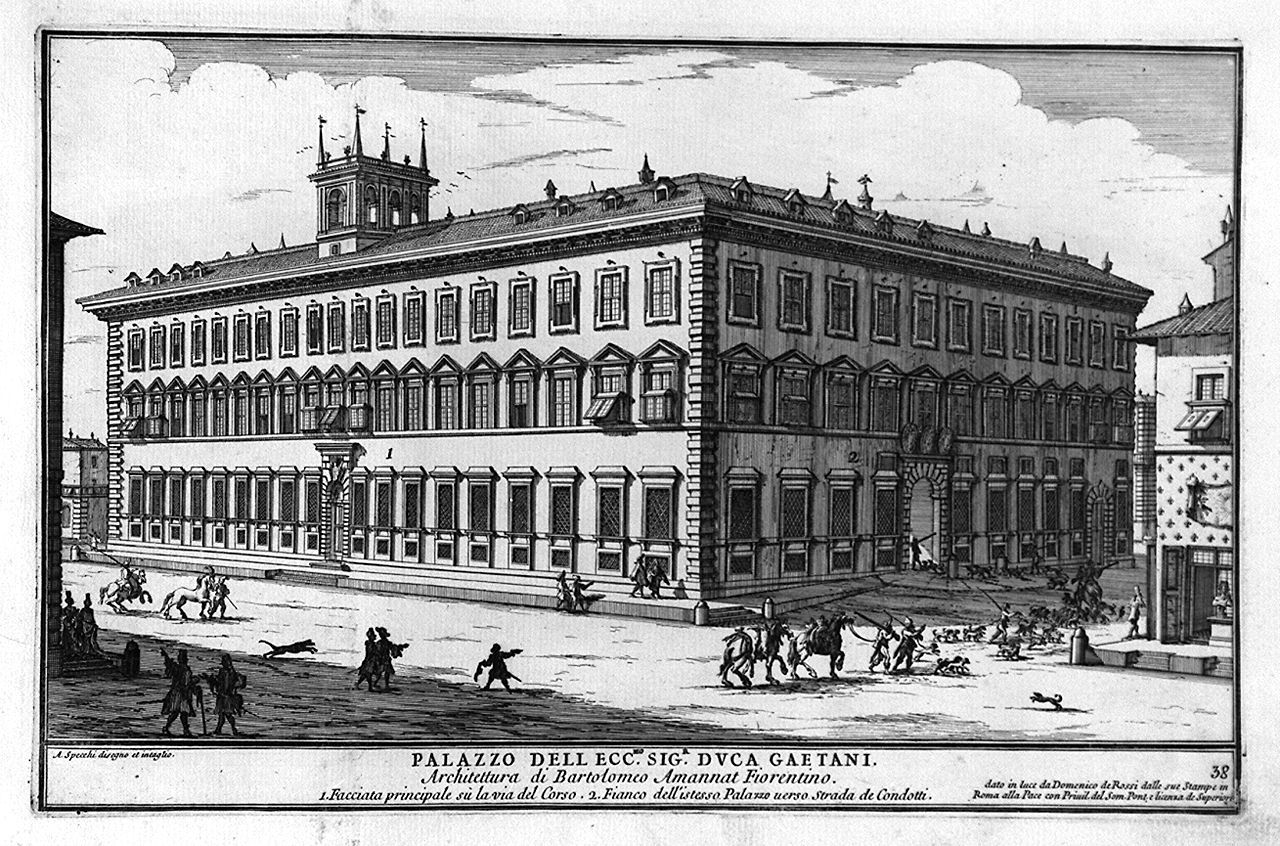 veduta di palazzo Gaetani a Roma (stampa, elemento d'insieme) di Specchi Alessandro (sec. XVII)