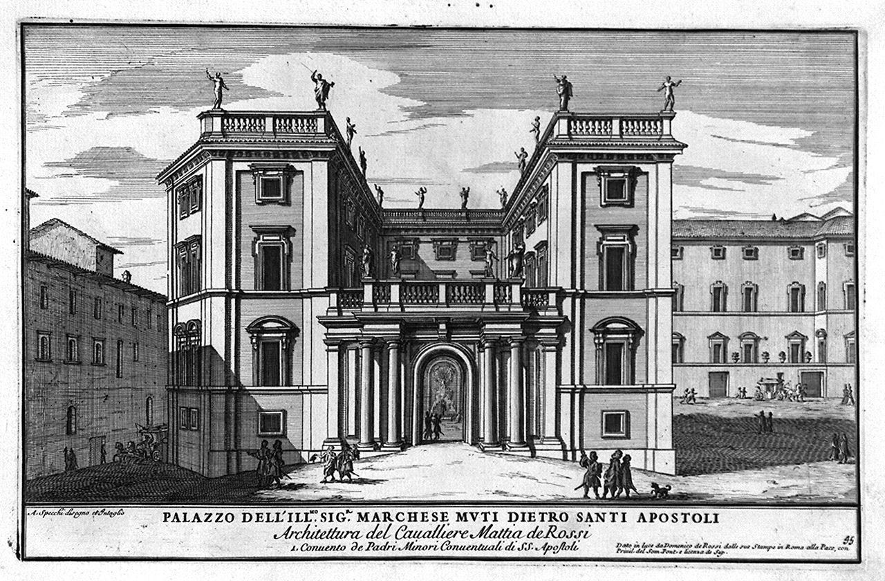 veduta di palazzo Muti a Roma (stampa, elemento d'insieme) di Specchi Alessandro (sec. XVII)