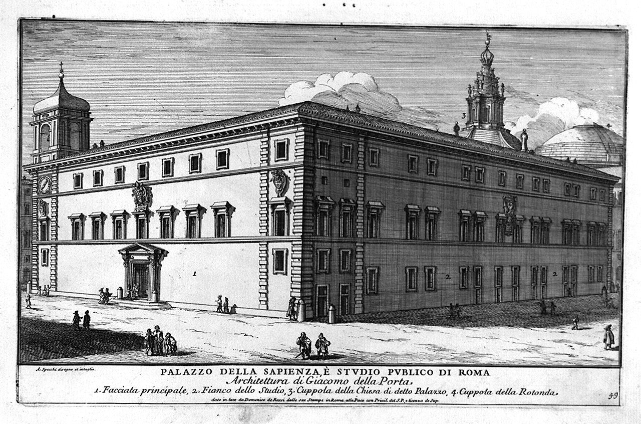 veduta del Palazzo della Sapienza a Roma (stampa, elemento d'insieme) di Specchi Alessandro (sec. XVII)