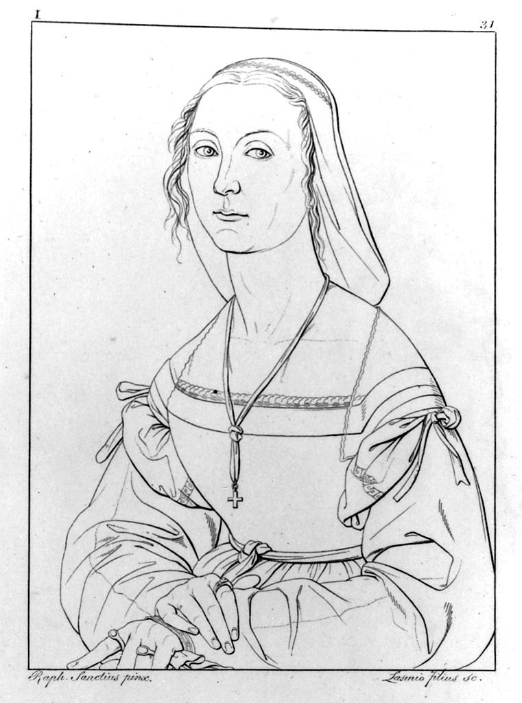 La Muta, ritratto di donna (stampa, elemento d'insieme) di Lasinio Giovanni Paolo, Gozzini Vincenzo, Sanzio Raffaello (sec. XIX)