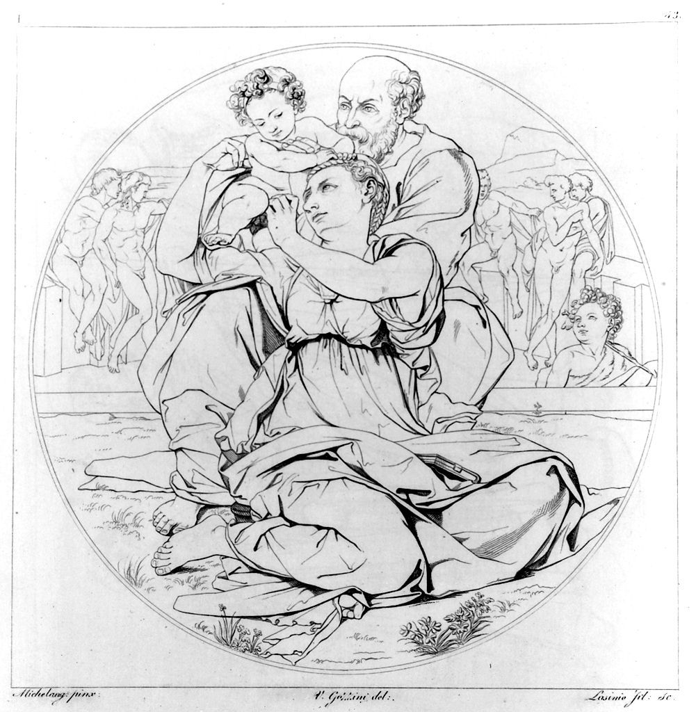 Tondo Doni, Sacra Famiglia (stampa, elemento d'insieme) di Lasinio Giovanni Paolo, Gozzini Vincenzo, Buonarroti Michelangelo (sec. XIX)