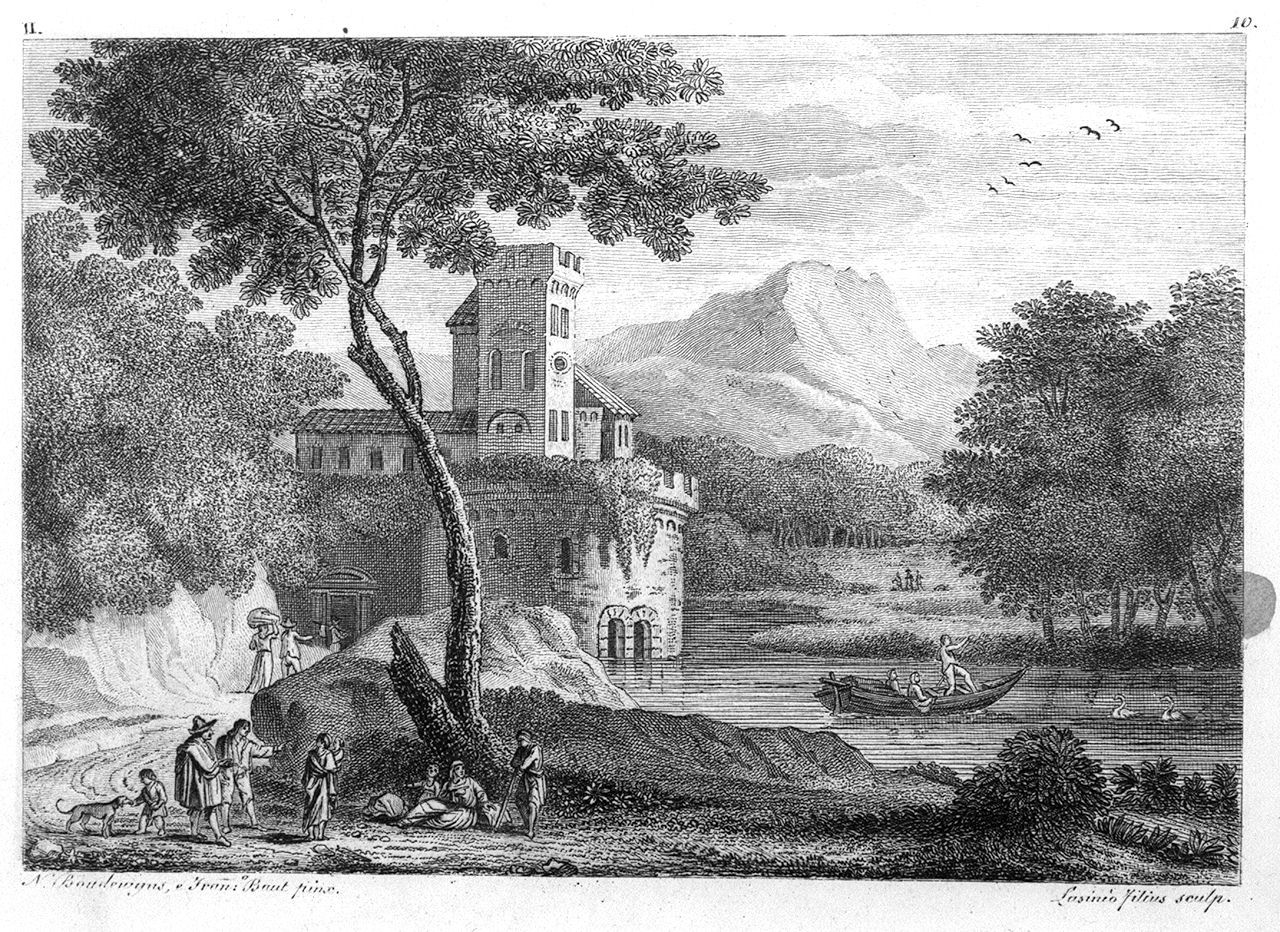 paesaggio con figure (stampa, elemento d'insieme) di Lasinio Giovanni Paolo, Gozzini Vincenzo (sec. XIX)