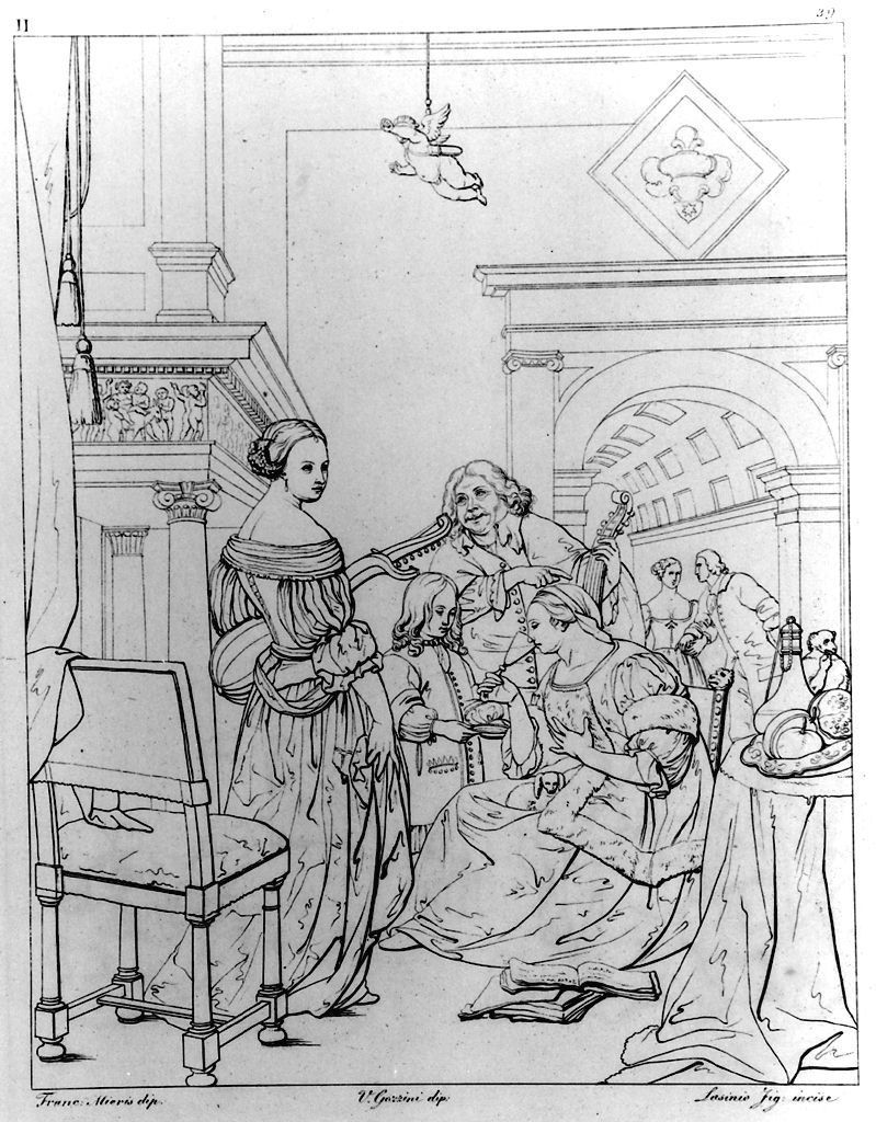 famiglia di Frans van Mieris il Vecchio (stampa, elemento d'insieme) di Lasinio Giovanni Paolo, Gozzini Vincenzo (sec. XIX)