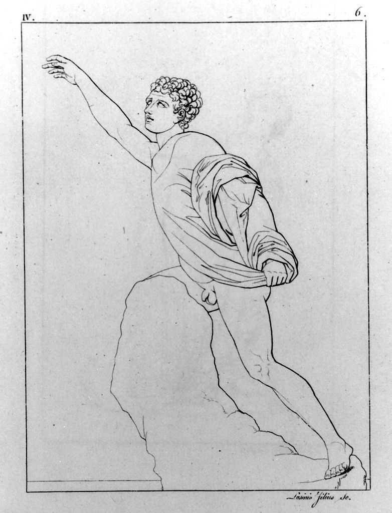 figlio di Niobe sale su una roccia (stampa, elemento d'insieme) di Lasinio Giovanni Paolo, Gozzini Vincenzo (sec. XIX)