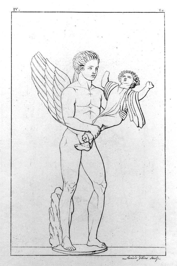 giovane alato regge tra le braccia un fanciullo (stampa, elemento d'insieme) di Lasinio Giovanni Paolo, Gozzini Vincenzo (sec. XIX)